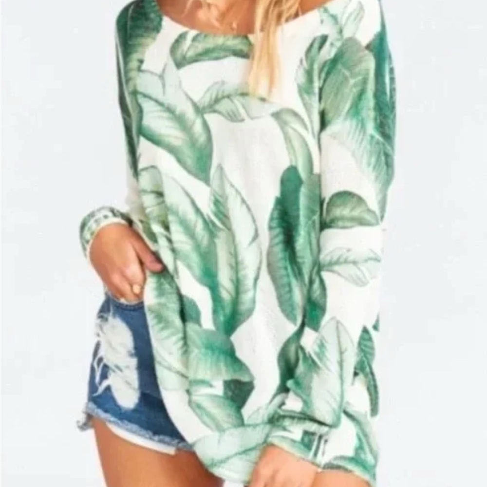 Show Me Your MuMu Cream and Green Knit Sweater